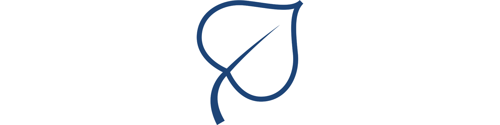 Een blauw abstract geometrisch figuur dat lijkt op een gestileerde letter 'B' op een witte achtergrond.